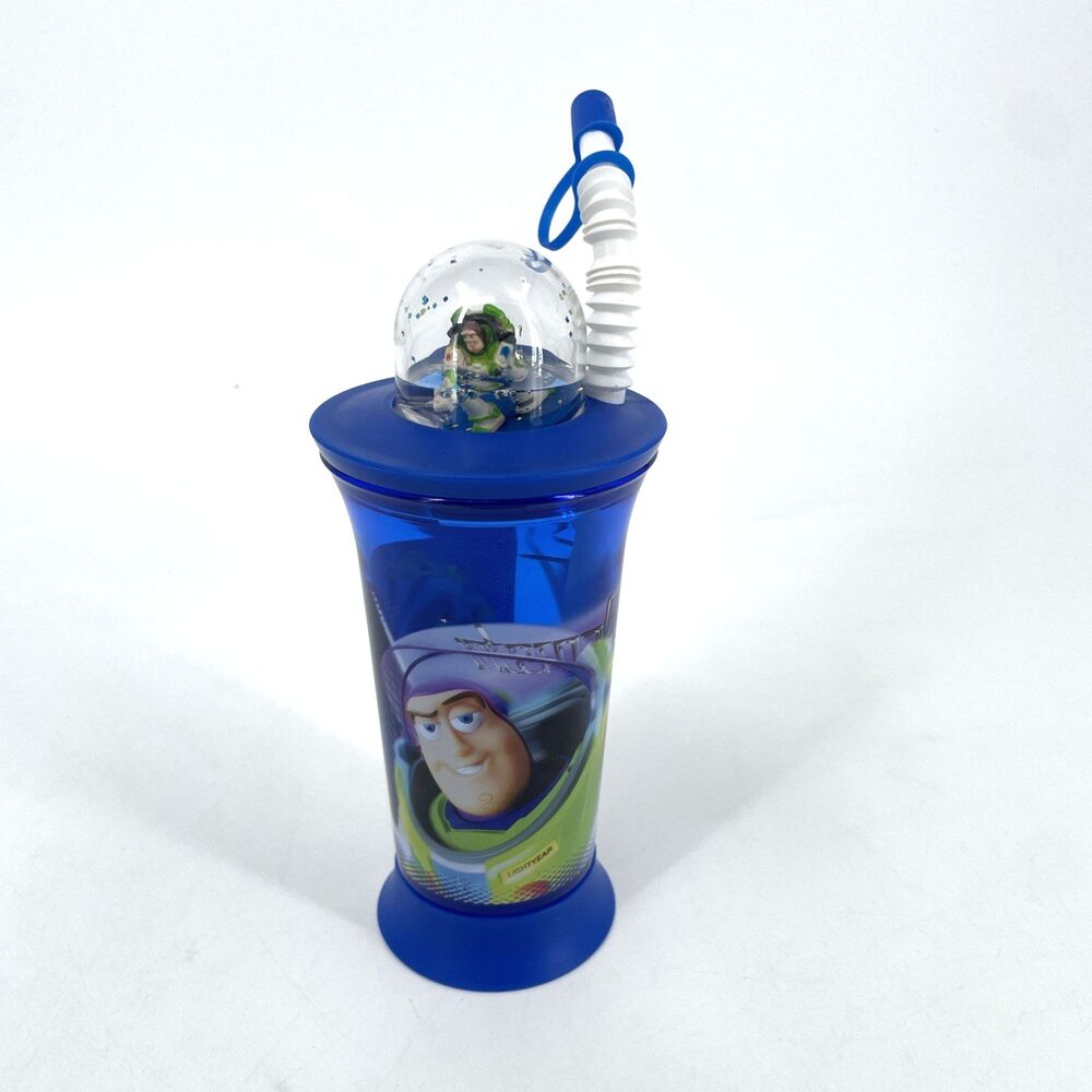 Tokyo Disney Pixar Toy Story Buzz Lightyear Snow Globe Tumbler Lid Straw Blue